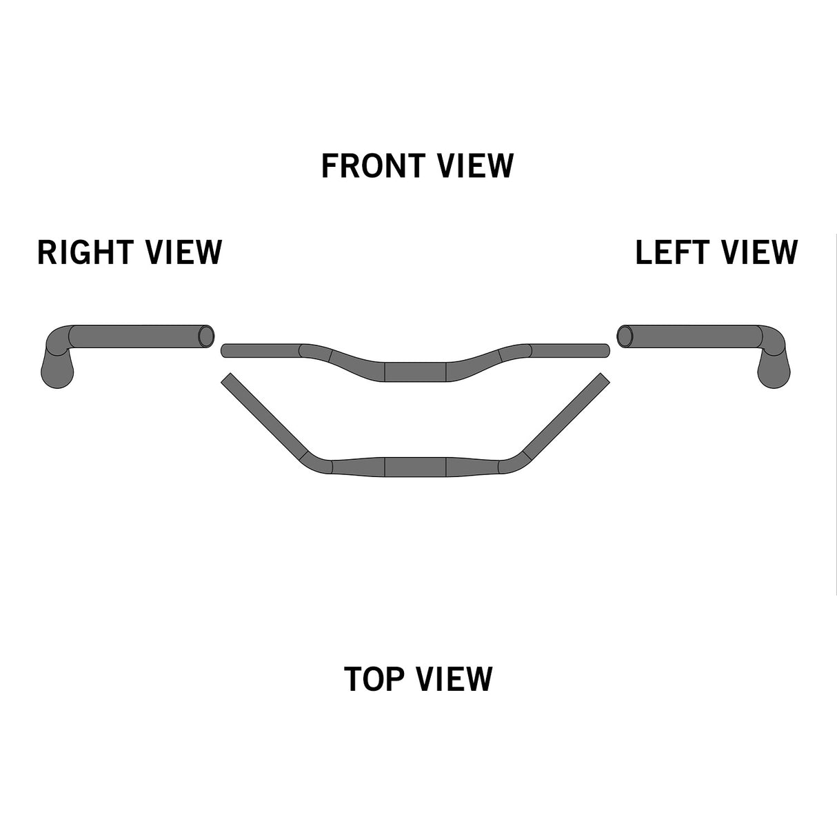 Ergotec Handlebar Trekking (31.8, GW610, GL193, GH32, 45° | Black Sandblasted | AL6061 T6, DB:1.7-2.5-1.7)