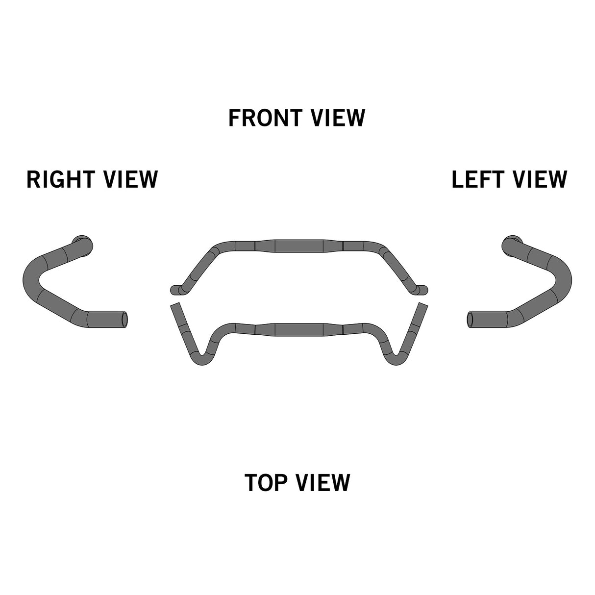 Ergotec Handlebar Gravel (31.8, GW480mm/620mm,0, 30° | Black Sandblasted)