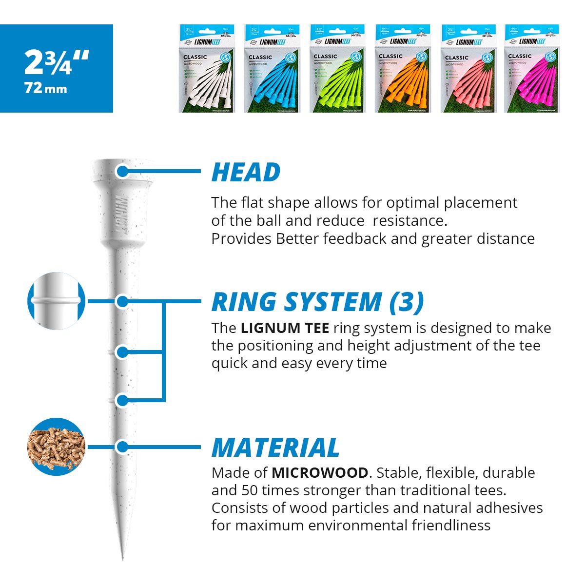 Lignum Classic Golf Tees