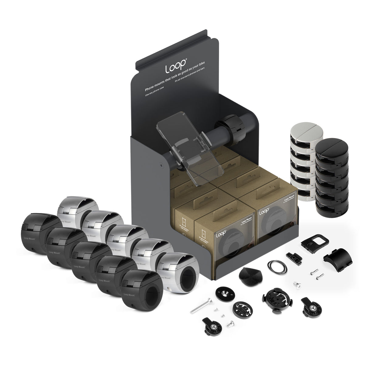 Loop - Complete Bundle - 20 pcs Mixed Phone Mounts, Accessories, and POS Display