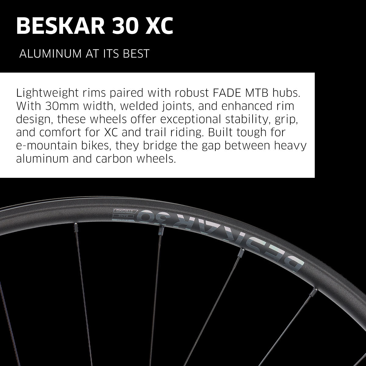NEWMEN Front Wheel - Beskar 30 light 29" 28h FADE SP 6B 15x110 - XC