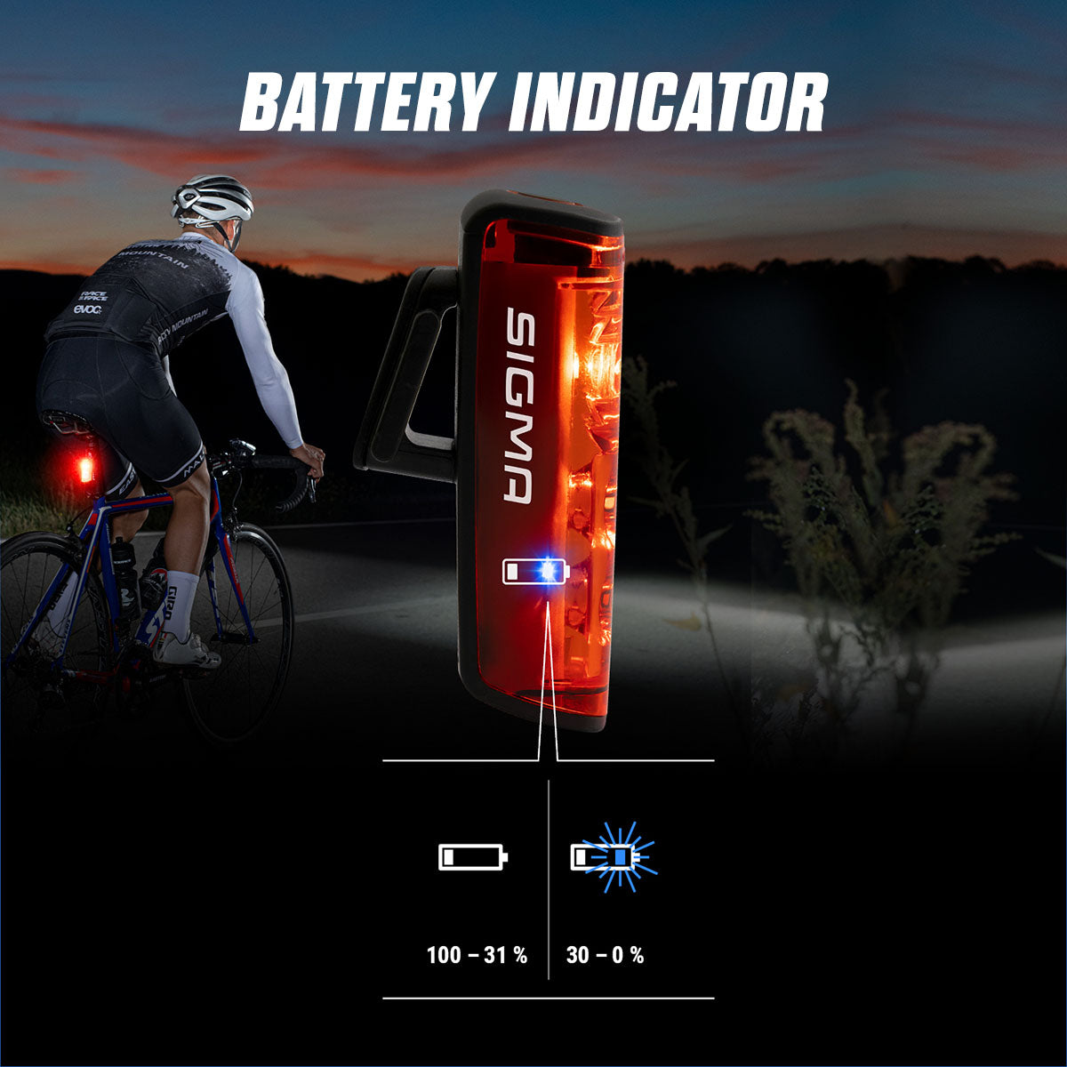 SIGMA Light - BLAZE FLASH, Rear Light w/ Brake Light