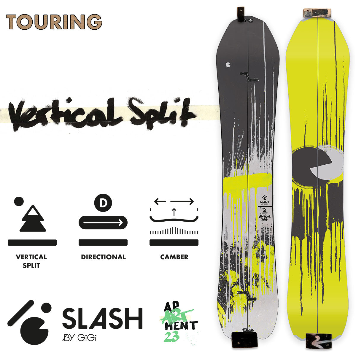 Slash by GiGi - Vertical Split Snowboard - ApARTment