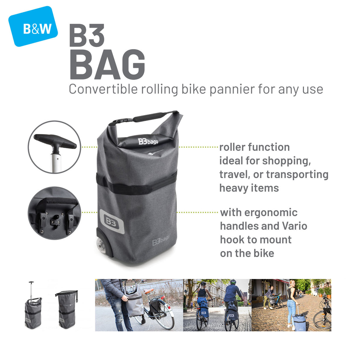 B&W Pannier Bag - B3 Bag Grey