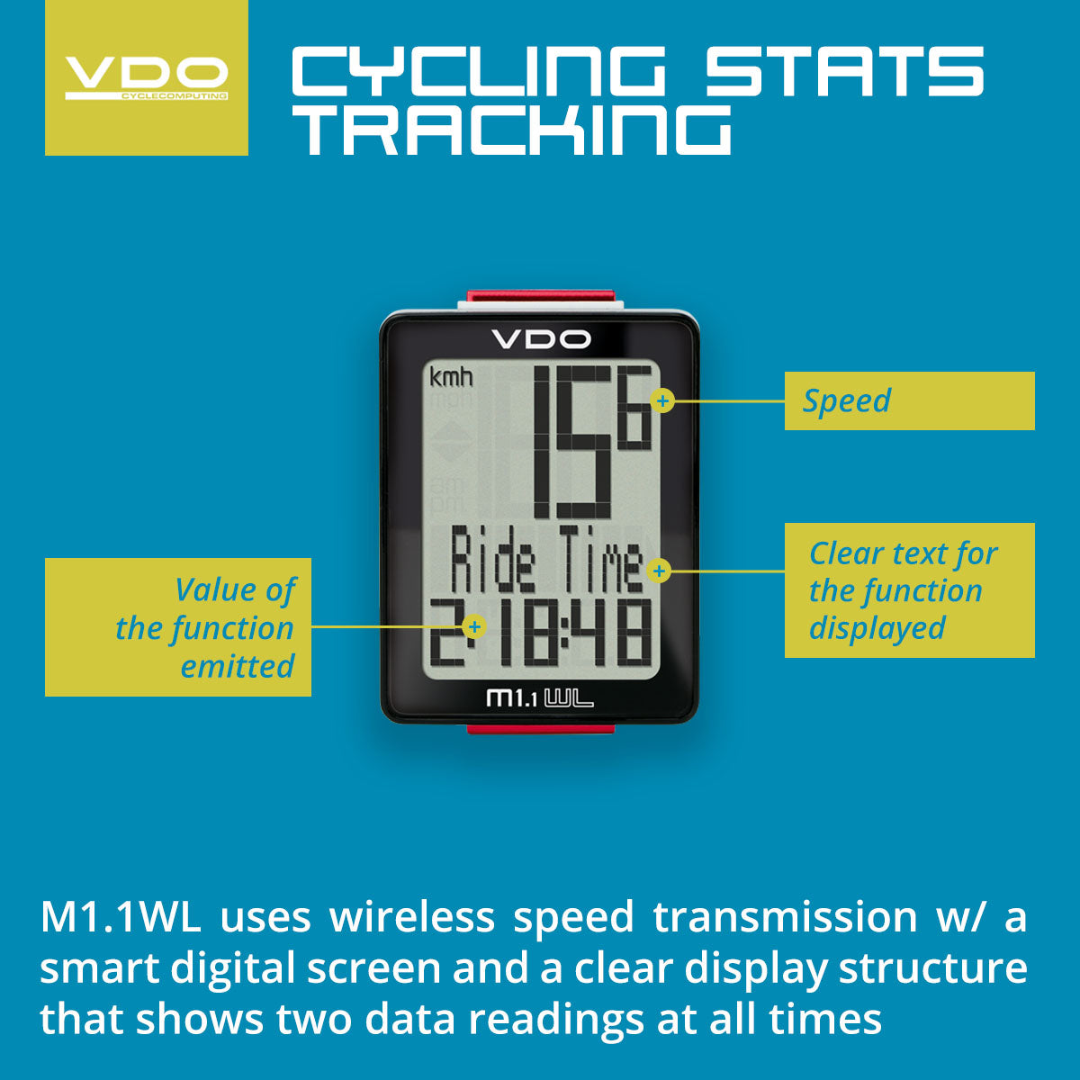 VDO Bicycle Computer M1.1 (Wireless) - ZEITBIKE