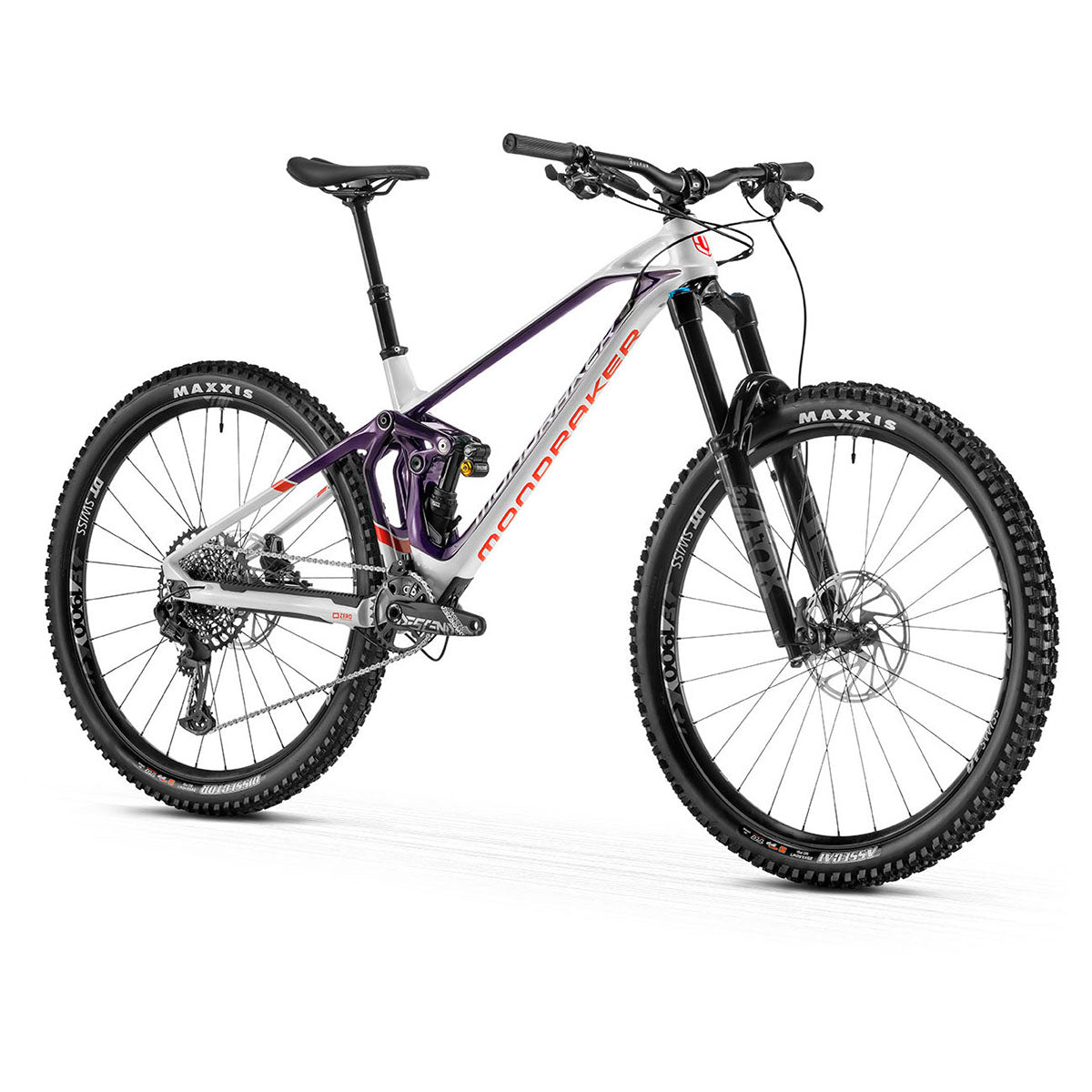 Mondraker - SUPERFOXY CARBON R Bike - Dirty White-Deep Purple-Flame Red (SUPER ENDURO)