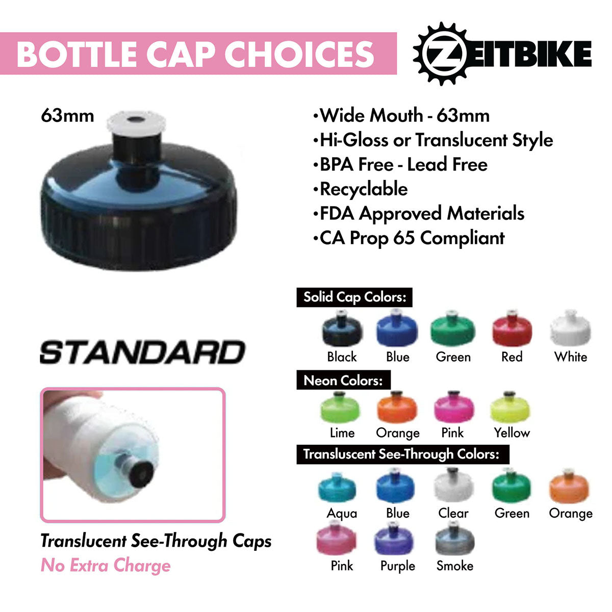 ZEITBIKE - Custom Bottles - 25 Oz. EZ-Squeeze Bike Bottles With Your Business Logo (Starting at 150 pcs)