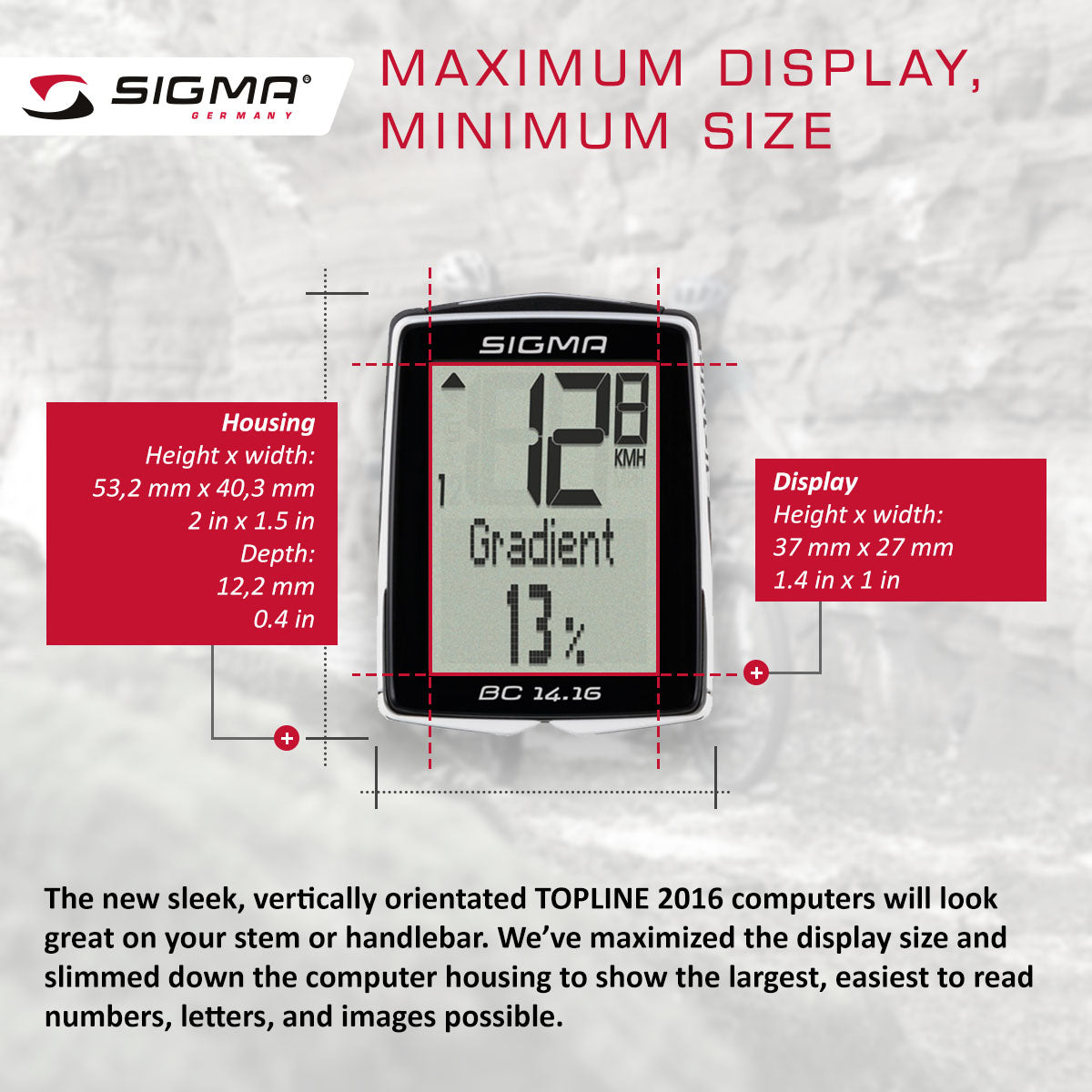 SIGMA Bicycle Computer - BC 14.16, Wired - ZEITBIKE