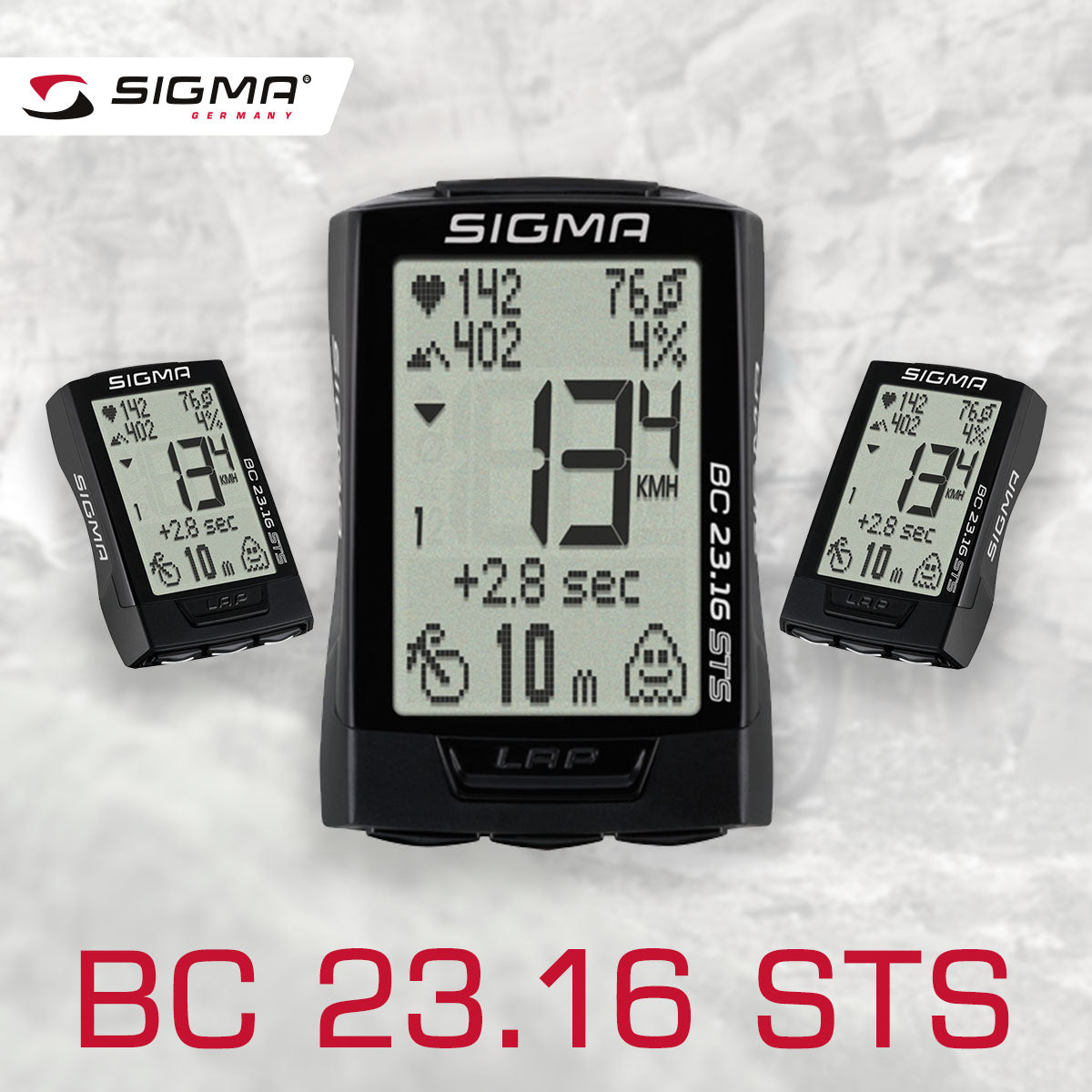 SIGMA Bicycle Computer - BC 23.16 STS, Digital Wireless - ZEITBIKE