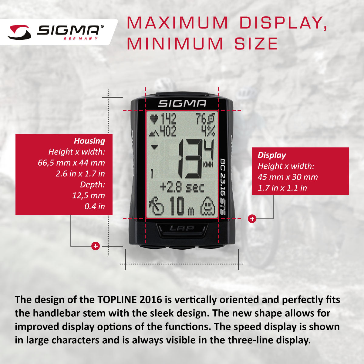 SIGMA Bicycle Computer - BC 23.16 STS, Digital Wireless - ZEITBIKE