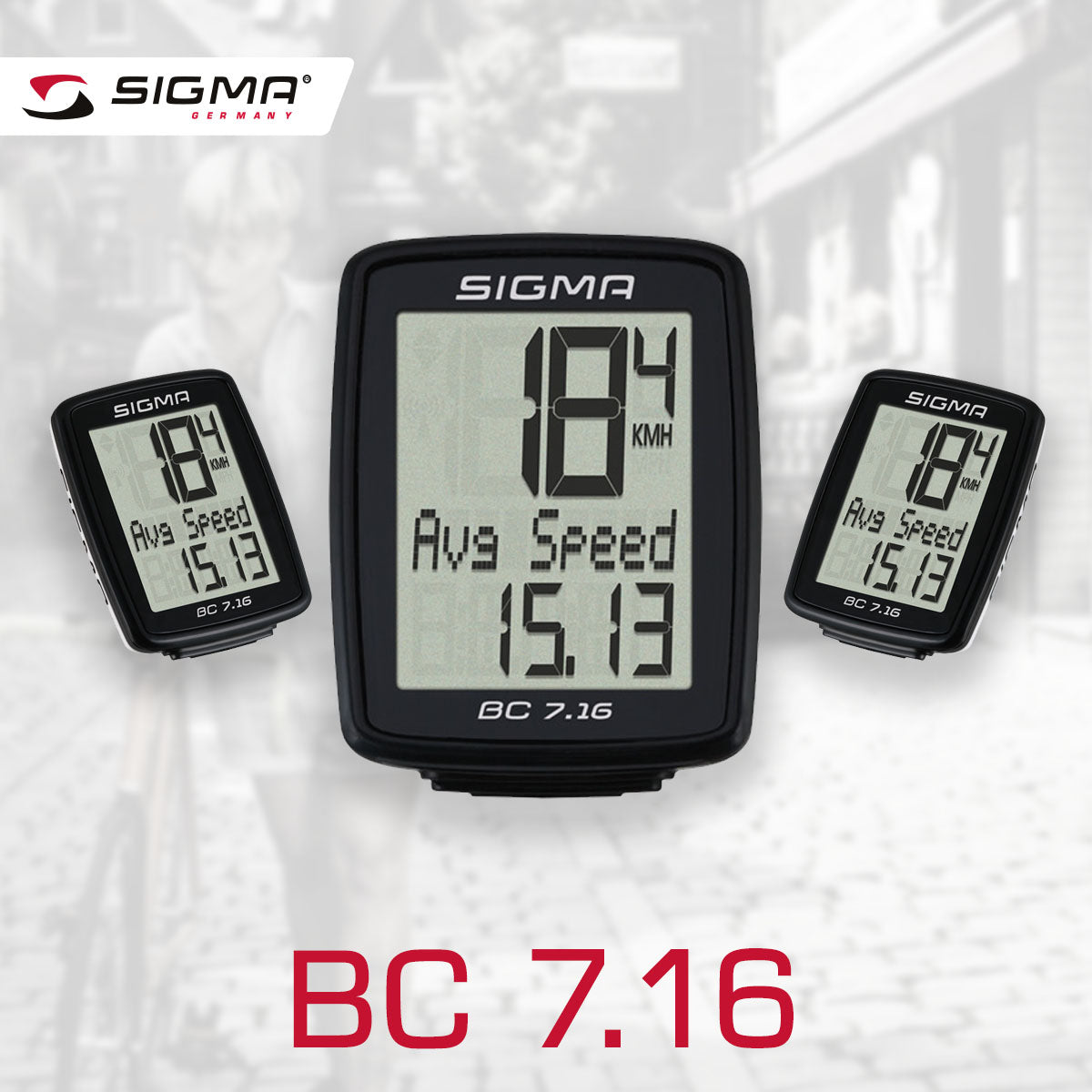 SIGMA Bicycle Computer - BC 7.16, Analogue Wireless - ZEITBIKE