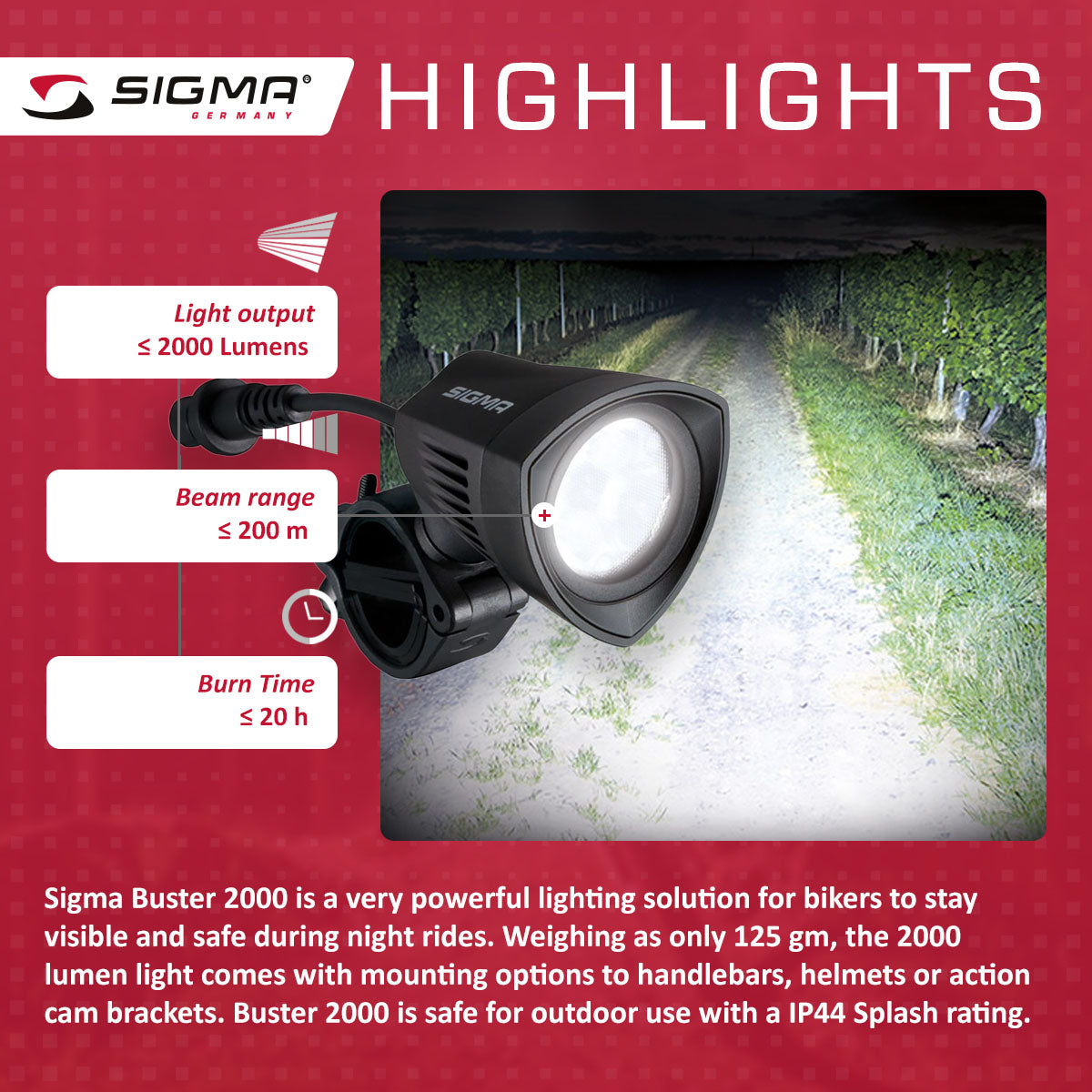 SIGMA Light - BUSTER 2000 Power Light - ZEITBIKE