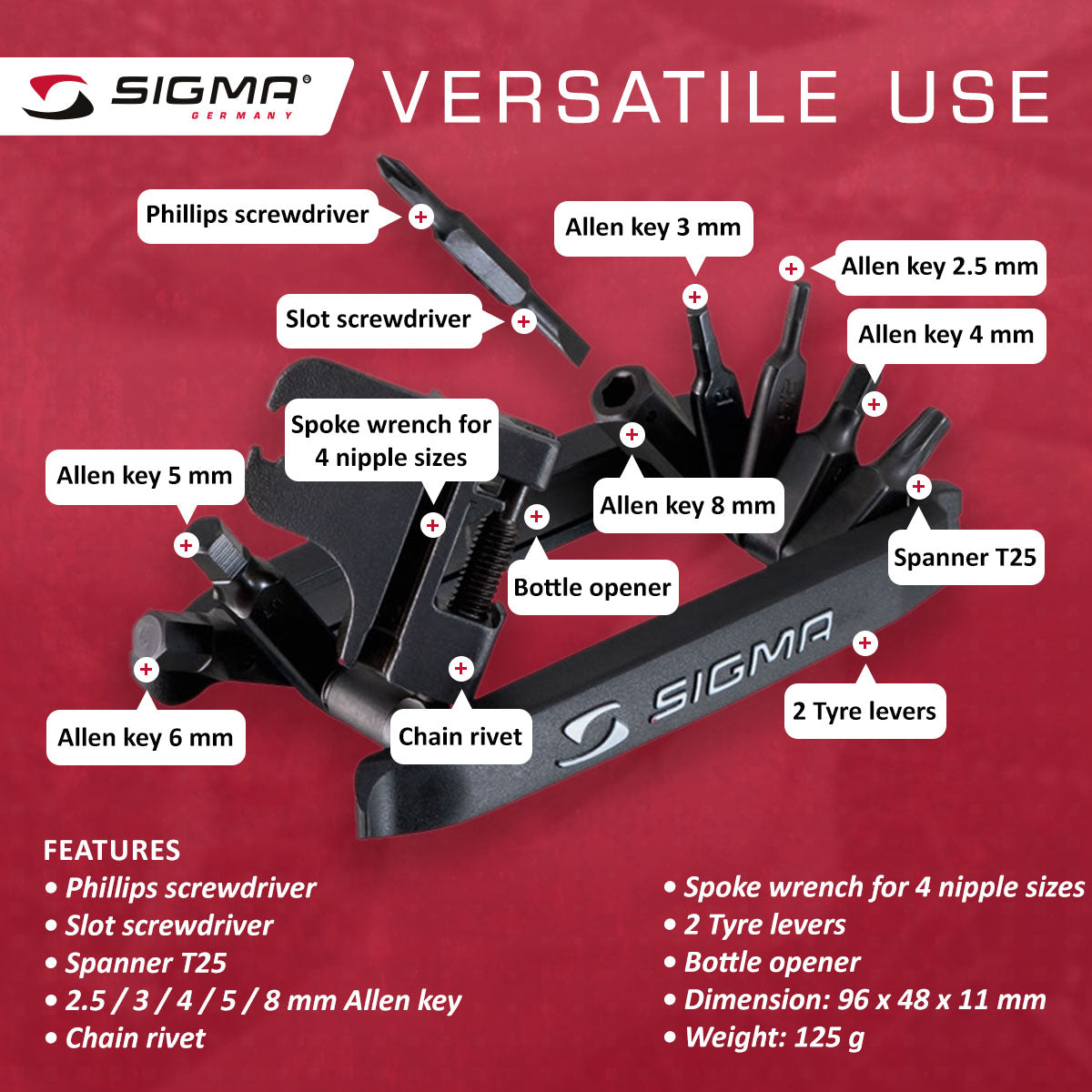 SIGMA Tools - POCKET TOOL MEDIUM - ZEITBIKE