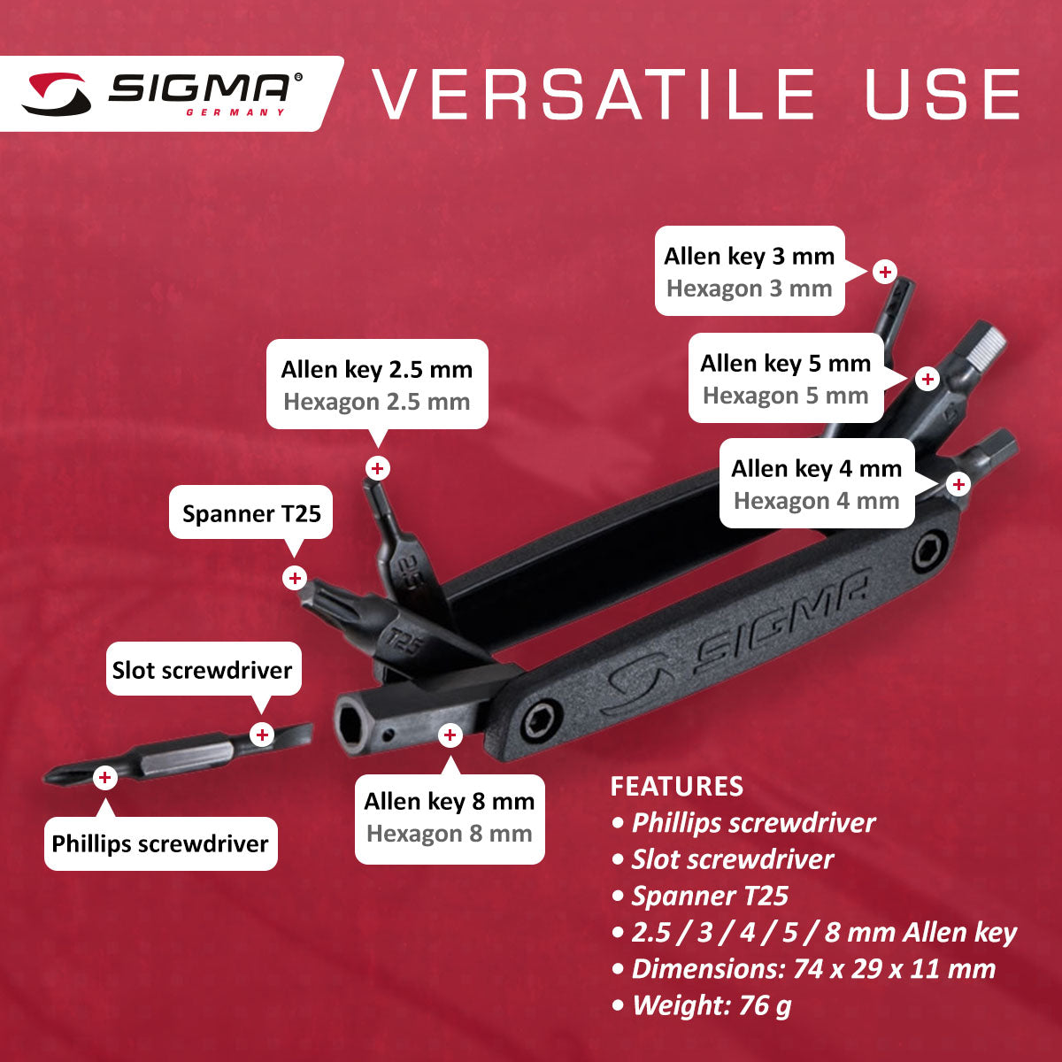SIGMA Tools - POCKET TOOL SMALL - ZEITBIKE