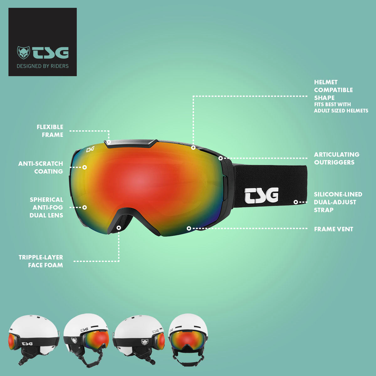 TSG - Winter Goggle - Goggle One - Red N Blue, One Size