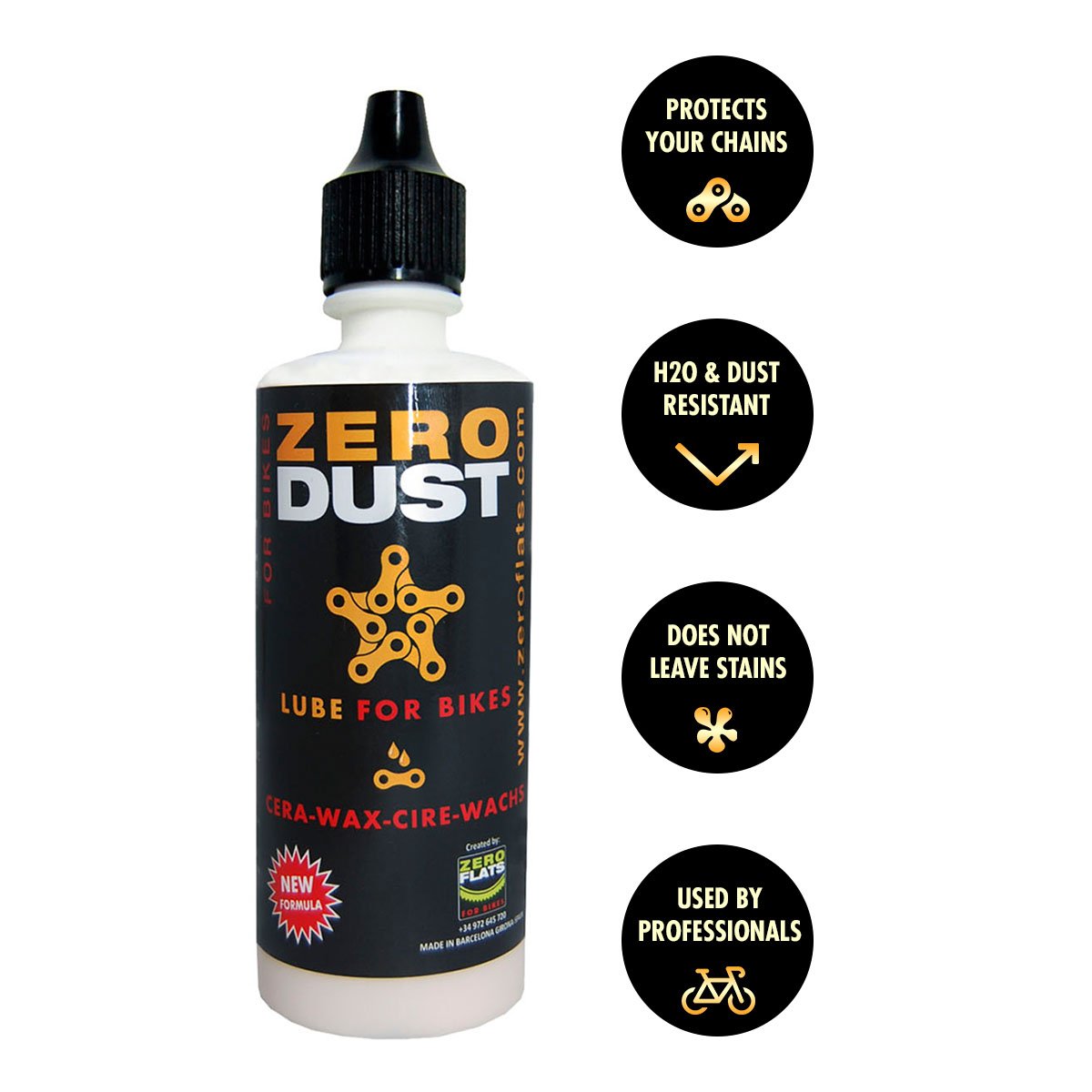 ZeroDust Chain Lube (60 ml - dosage for 2 bikes) - ZEITBIKE