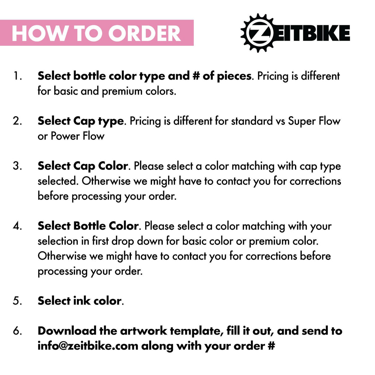 ZEITBIKE - Custom Bottles - 26 Oz. "Sure Grip" EZ-Squeeze Bike Bottles With Your Business Logo (Starting at 150 pcs)