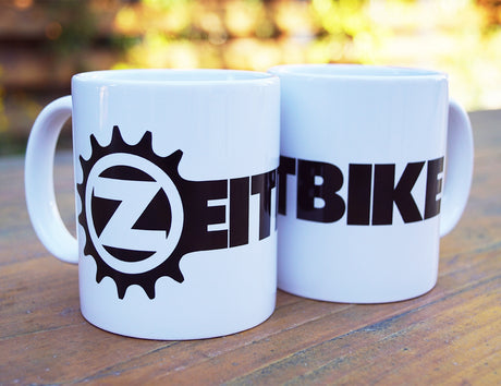 ZEITBIKE Coffee Mug - White w/ Black Logo - Ceramic - ZEITBIKE
