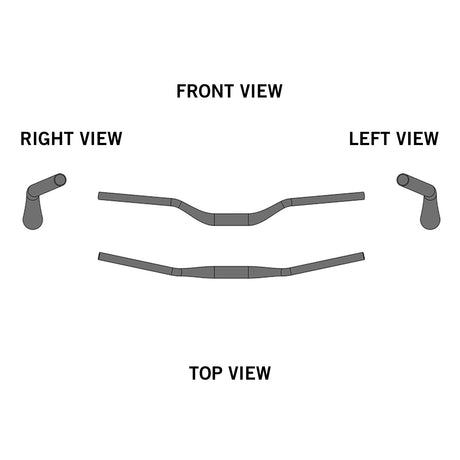 Ergotec Riser Bar 50 (35.0, GW780, GL220, GH50, 12° | Black Sandblasted) - ZEITBIKE