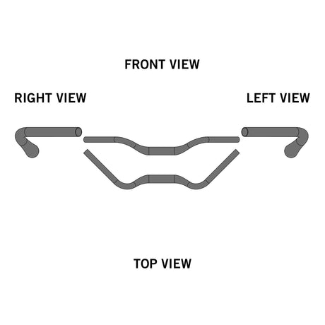 Ergotec Handlebar Stuttgarter (31.8, GW610, GL180, GH46, 52° | Black Sandblasted | AL6061 T6, DB:1.7-2.5-1.7) - ZEITBIKE