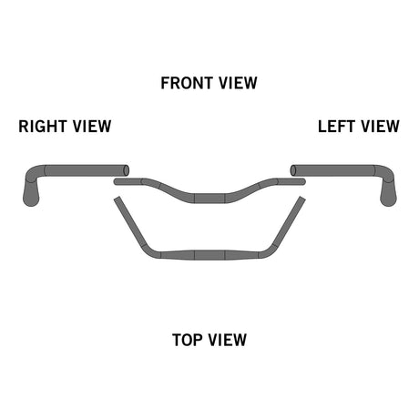 Ergotec Handlebar Moon Cruiser (31.8, GW610, GL180, GH53, 60° | Black Sandblasted | AL6061 T6, DB:1.7-2.5-1.7) - ZEITBIKE