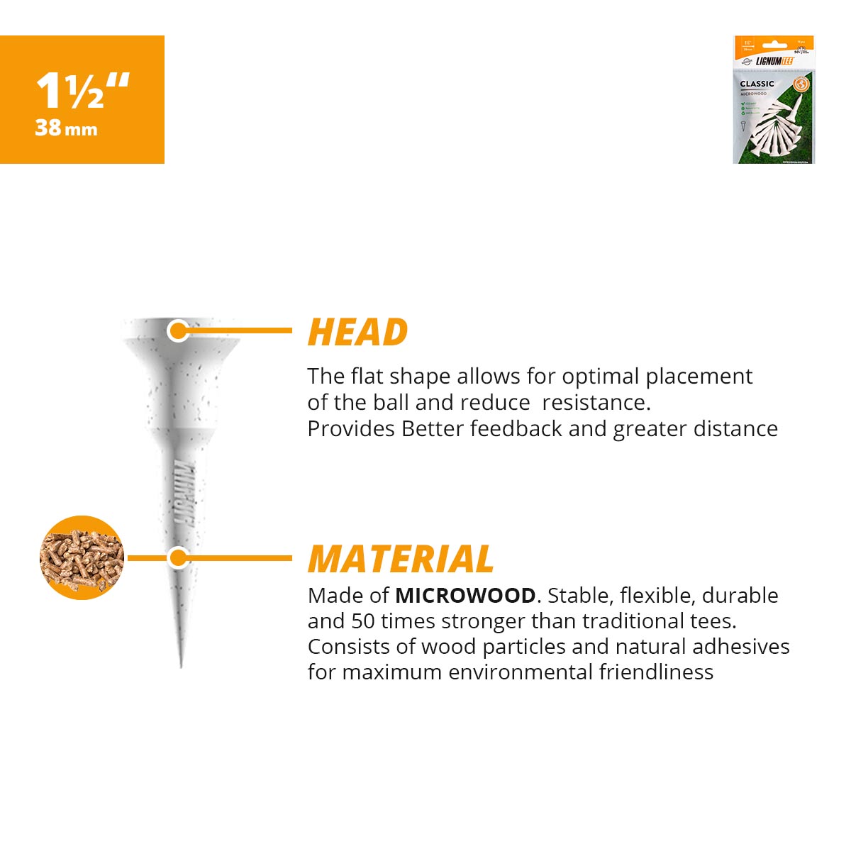 Lignum Classic Golf Tees