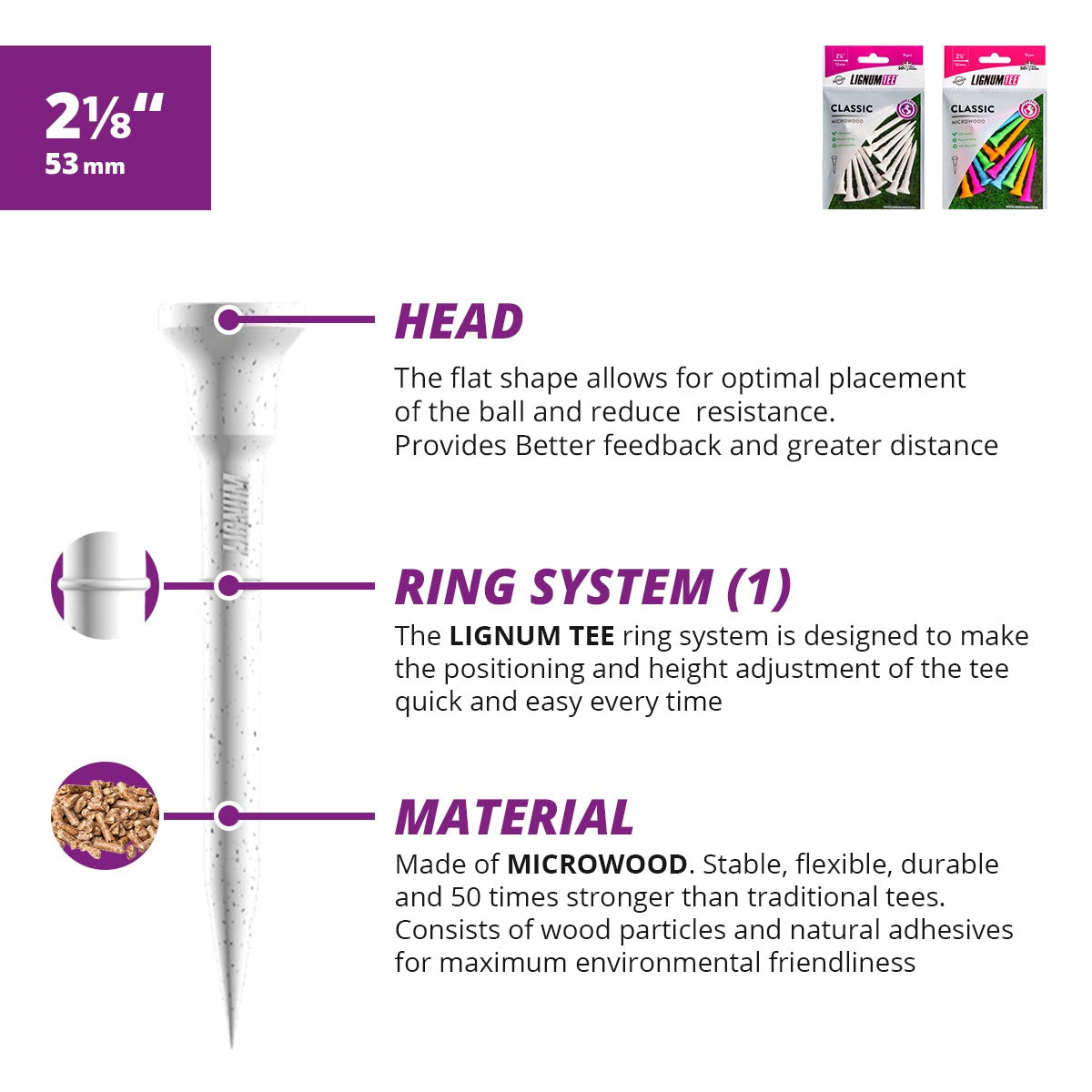 Lignum Classic Golf Tees