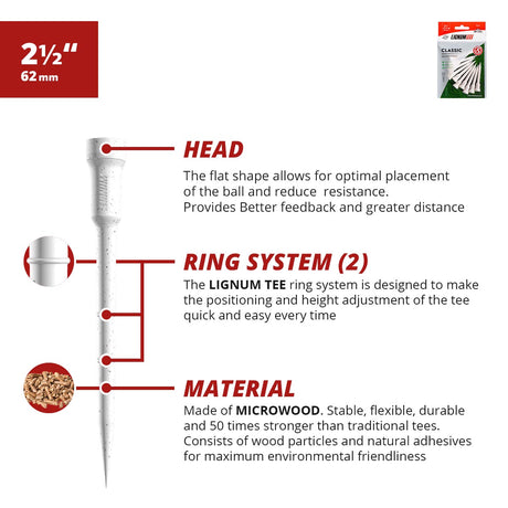 Lignum Classic Golf Tees - ZEITBIKE