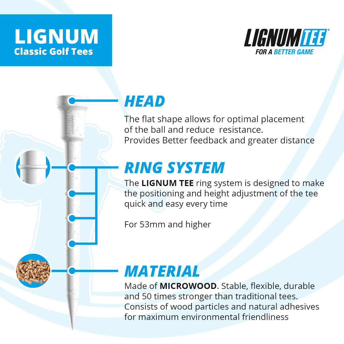 Lignum Classic Golf Tees