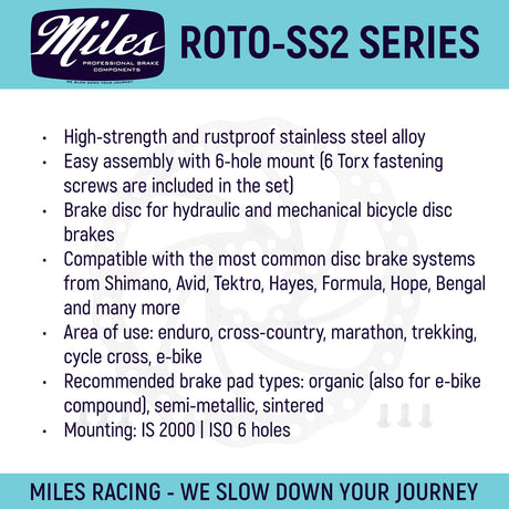 Miles Racing Stainless Rotors - 140mm/160mm/180mm/203mm - ZEITBIKE