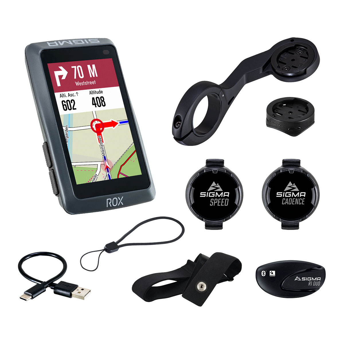 sigma fahrradcomputer navigation SIGMA GPS Bike Computer - ROX 12.1 EVO Sensor Set