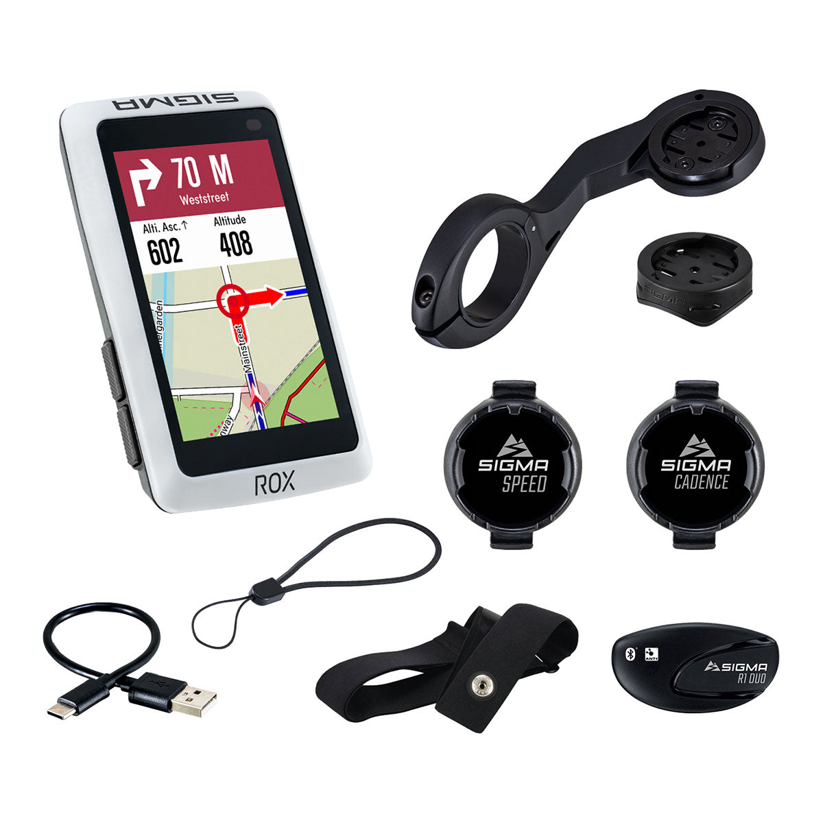 SIGMA GPS Bike Computer - ROX 12.1 EVO Sensor Set - Night Grey