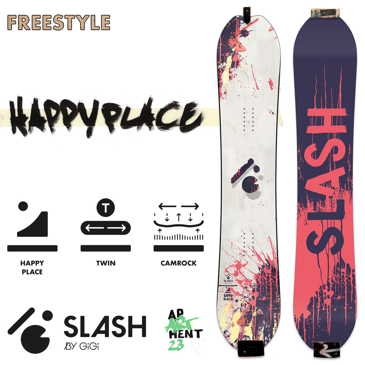 Slash by GiGi - Happy Place Snowboard (Thumbs) – ZEITBIKE