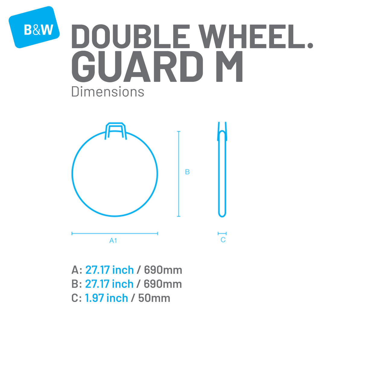 B&W Transport Bag - Double Wheelguard M Black