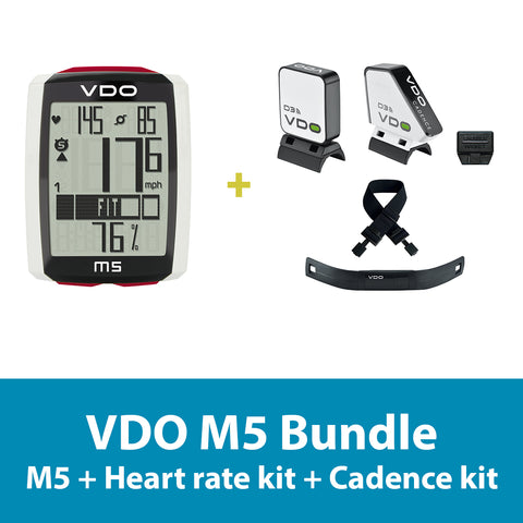 VDO Bicycle Computer M5 (wireless) bundle w/heart rate & cadence - ZEITBIKE