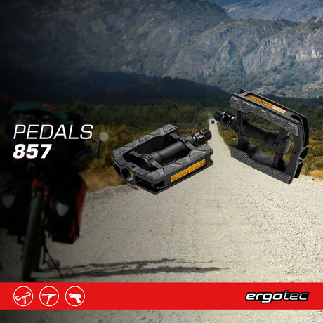Ergotec - Pedals 857 (9/16'' with Reflector | Black/Grey) - ZEITBIKE