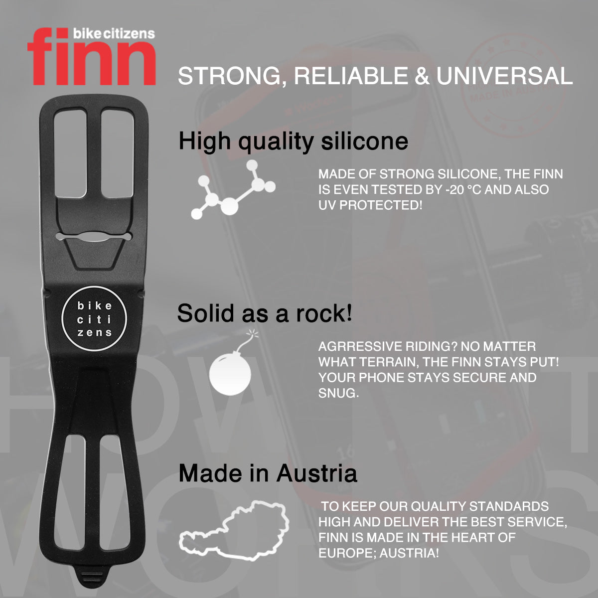 FINN - Universal Bicycle Phone Mount - Red - ZEITBIKE