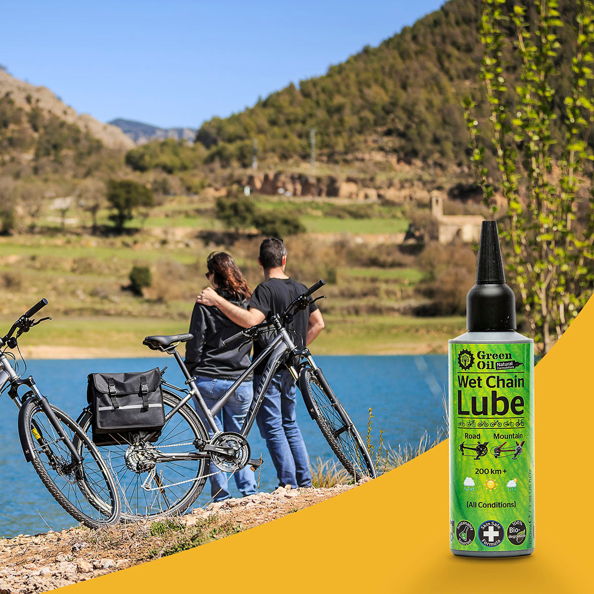 Green oil bike lube shop