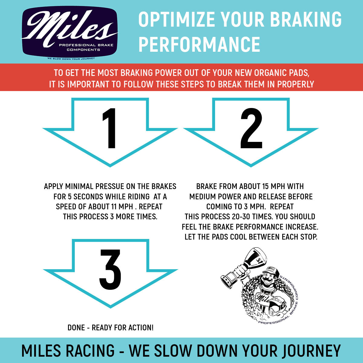 Miles Racing - Disc Pads Organic - Shimano, TEKTRO, TRP - MI-ORG-25