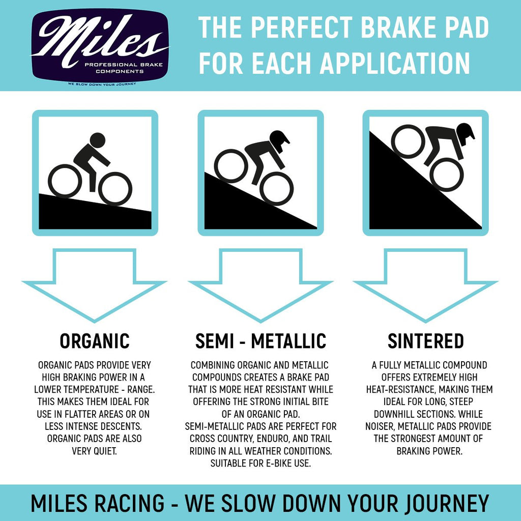 Organic vs semi sales metallic brake pads mtb