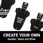 ASS SAVERS - Custom Fenders - MUDDER Front Fender - Black & White (Starting at 100 pcs @ $6.99/pc) - ZEITBIKE
