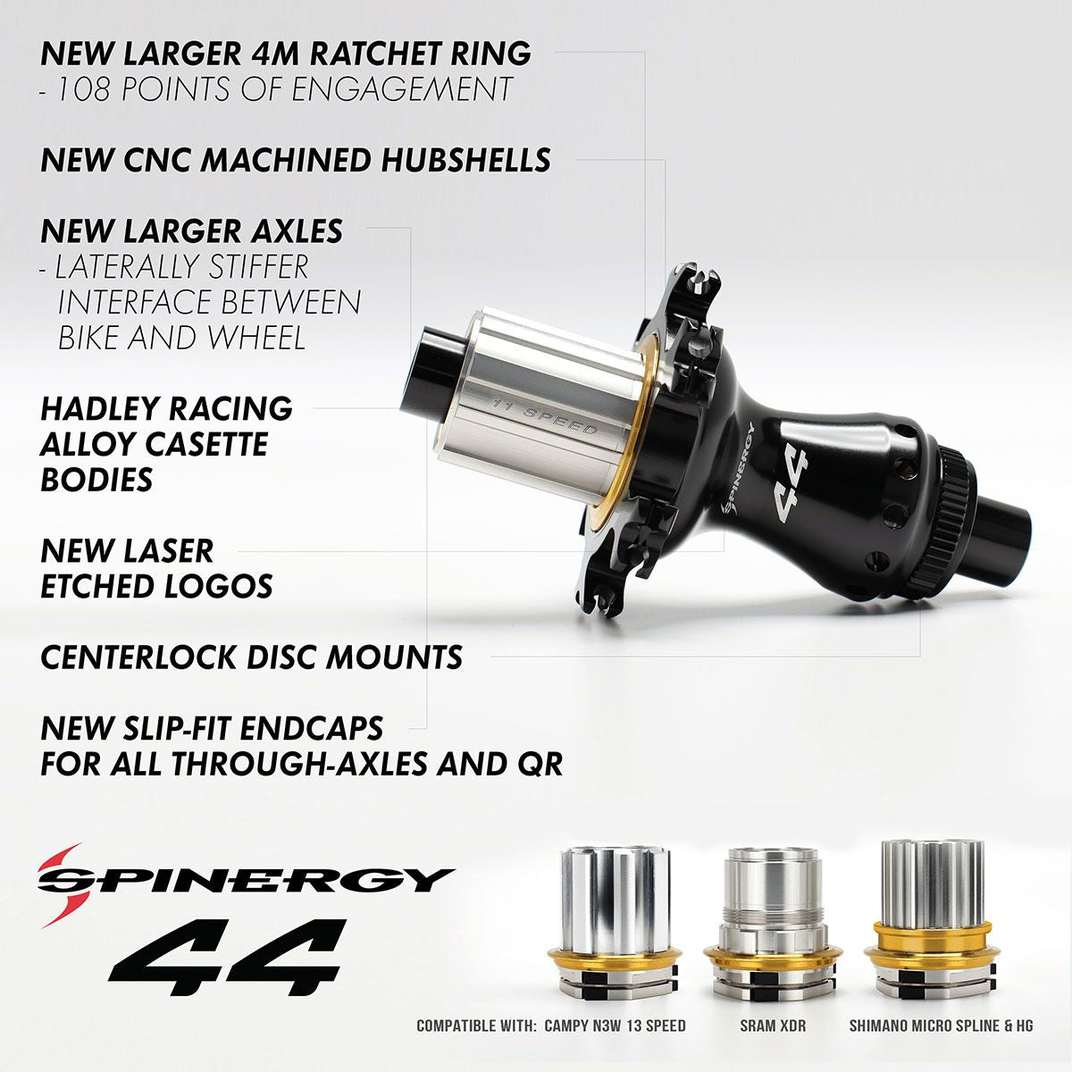 SPINERGY FCC 32 700c Front & Rear Wheel Set for Road (Improved "44" Hub)