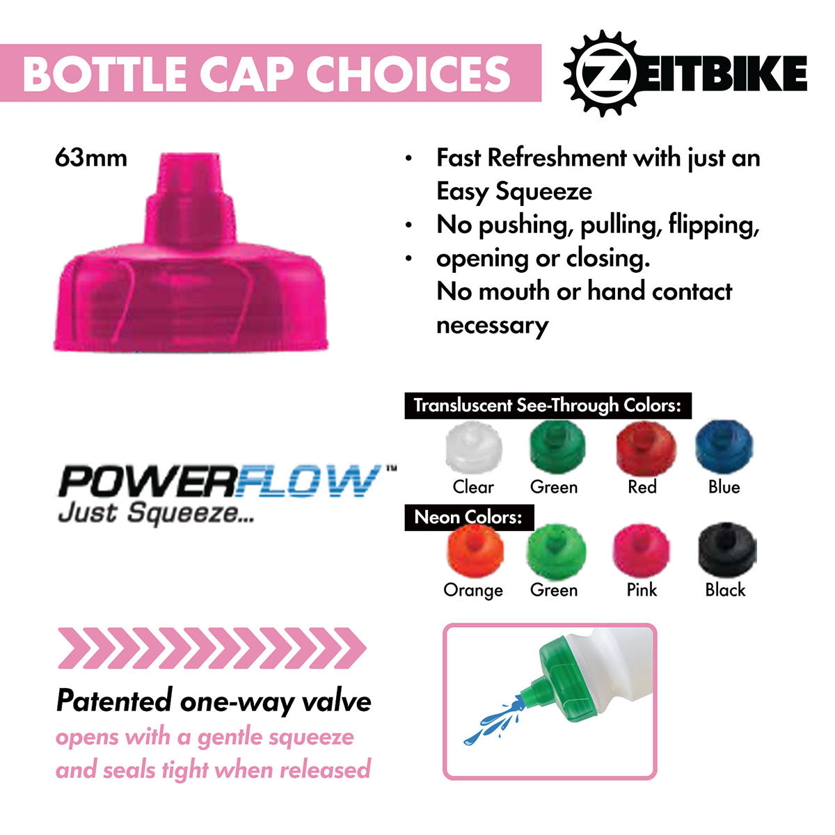 ZEITBIKE - Custom Bottles - 21 Oz. EZ-Squeeze Bike Bottles With Your Business Logo (Starting at 150 pcs)