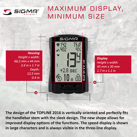 SIGMA Bicycle Computer - BC 23.16 STS, Digital Wireless - ZEITBIKE