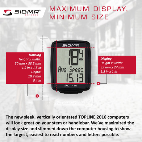 SIGMA Bicycle Computer - BC 7.16, Analogue Wireless - ZEITBIKE