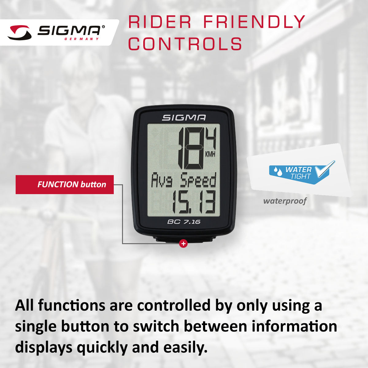 SIGMA Bicycle Computer - BC 7.16, Analogue Wireless - ZEITBIKE