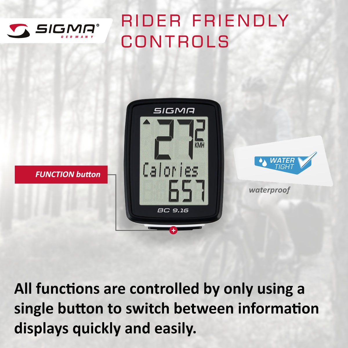 SIGMA Bicycle Computer - BC 9.16 ATS, Analogue Wireless - ZEITBIKE