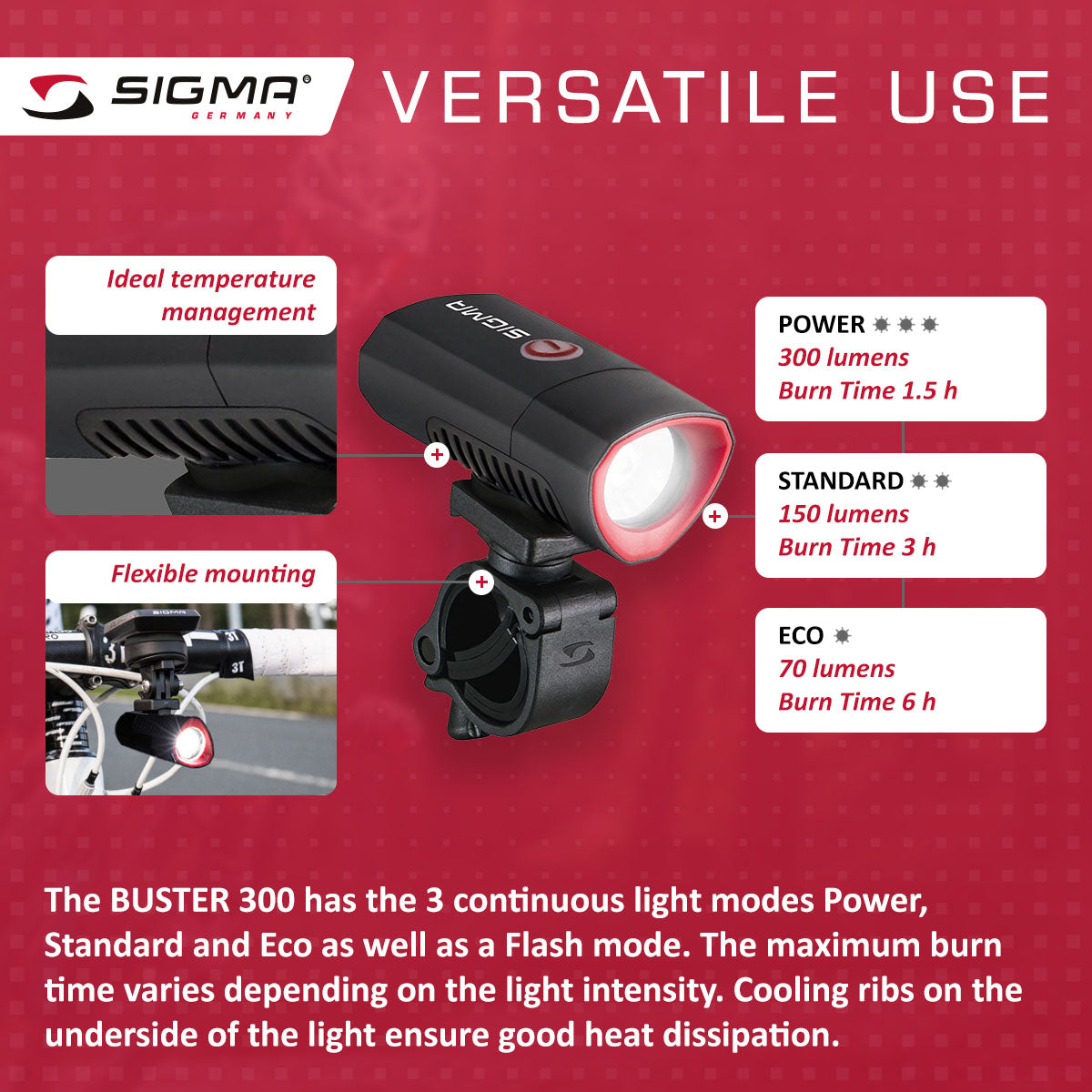 SIGMA Light - BUSTER 300, Power Light w/ Optional Nugget II Flash - ZEITBIKE