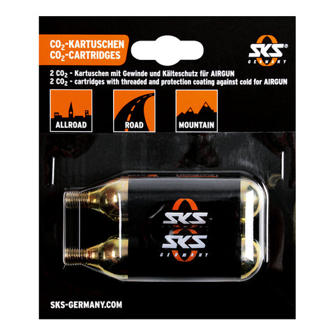 SKS - Bicycle CO2 Cartridges - 16G Threaded (2 Pack) - ZEITBIKE