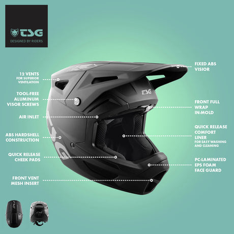 TSG - Sentinel Helmet - Full Face Downhill MTB - ZEITBIKE